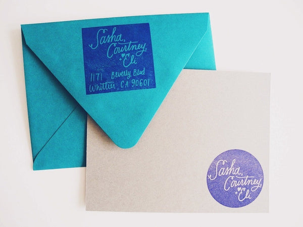 Hand Lettered Family Names Address Stamp Set