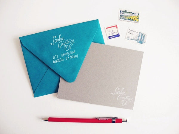 Hand Lettered Family Names Address Stamp Set