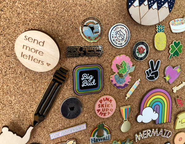 SALE Enamel Pins Wooden Pins Acrylic Pins