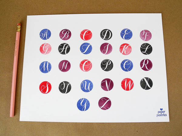 Paper Pastries Initial Rubber Stamp and Stationery