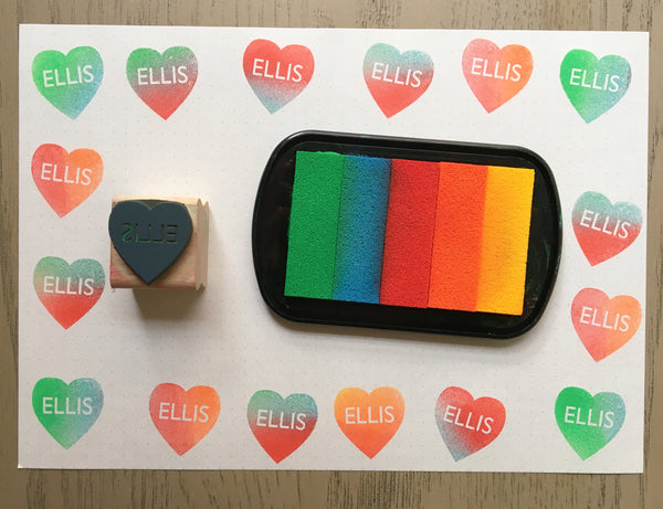 Custom Convo Heart Rubber Stamp