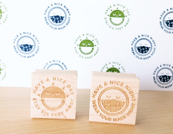 Social Distancing Rubber Stamps