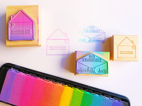 Stay Stationary Send Stationery Rubber Stamps