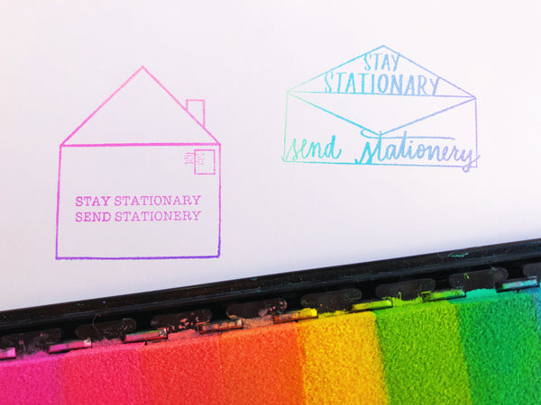Stay Stationary Send Stationery Rubber Stamps