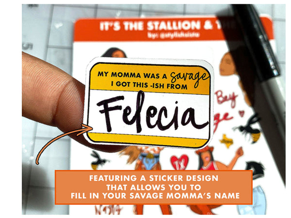 H-Town Rapper Sheet It’s the Stallion & The Bey Glossy Sticker Sheet
