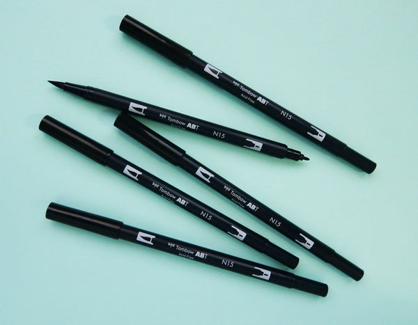 Tombow Brush pen - AB-T Dual Tip Brush and Fine Tip - Bujo Supplies - Bullet Journal Stationery - Hand lettering calligraphy- N15