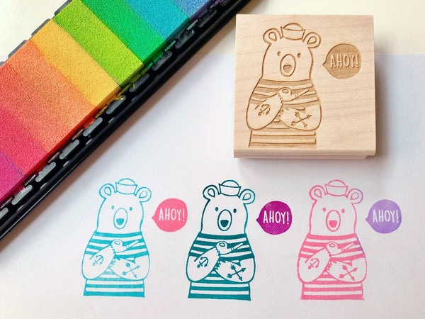 ahoy bear rubber stamp by talk to the sun