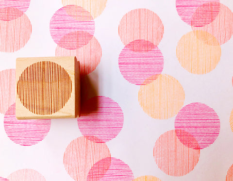 stripe circle rubber stamp | circle pattern stamp | hand carved stamp for diy, card making, fabric printing, art journal, gift wrapping