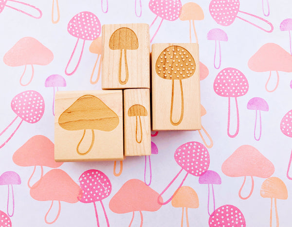 mushroom rubber stamp | fungi stamp | botanical stamp for diy woodland birthday, autumn crafts, card making, fabric printing TALK TO THE SUN