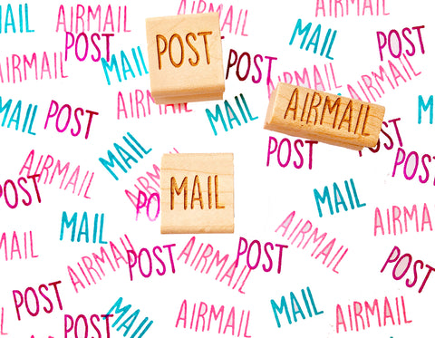 Snail Mail stamps | airmail mail post rubber stamps | modern calligraphy text stamps for mailing, shipping, business packaging TALK TO THE SUN