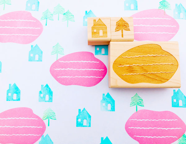 woodland forest stamp series for your summer diy crafts, snail mail address labels + card making.