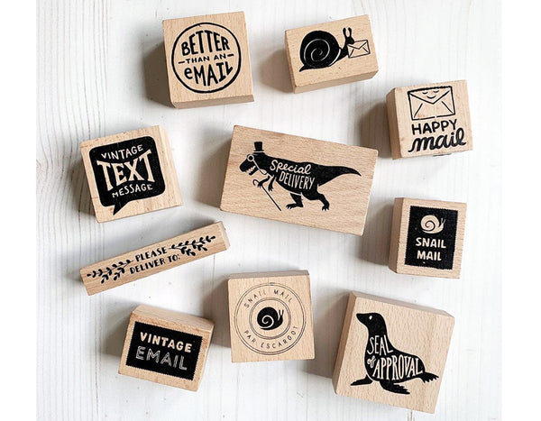 SNAIL MAIL Rubber Stamps by Wit & Whistle