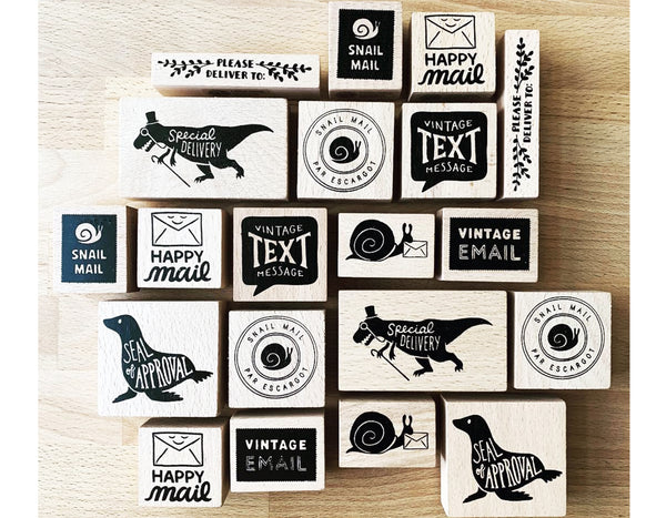 SNAIL MAIL Rubber Stamps by Wit & Whistle