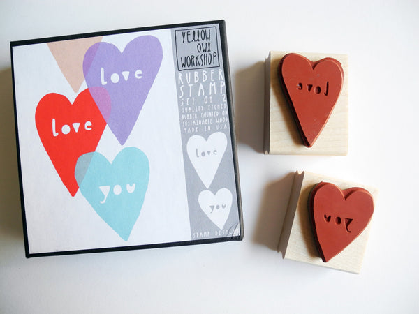 Yellow Owl Workshop Love You Rubber Stamp Set