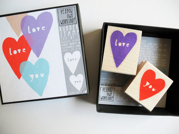 Yellow Owl Workshop Love You Rubber Stamp Set
