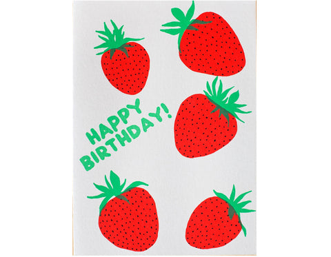 Screen Printed Birthday Berries Greeting Card