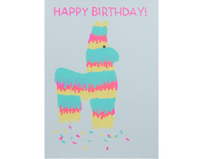 Screen Printed Birthday Pinata Greeting Card