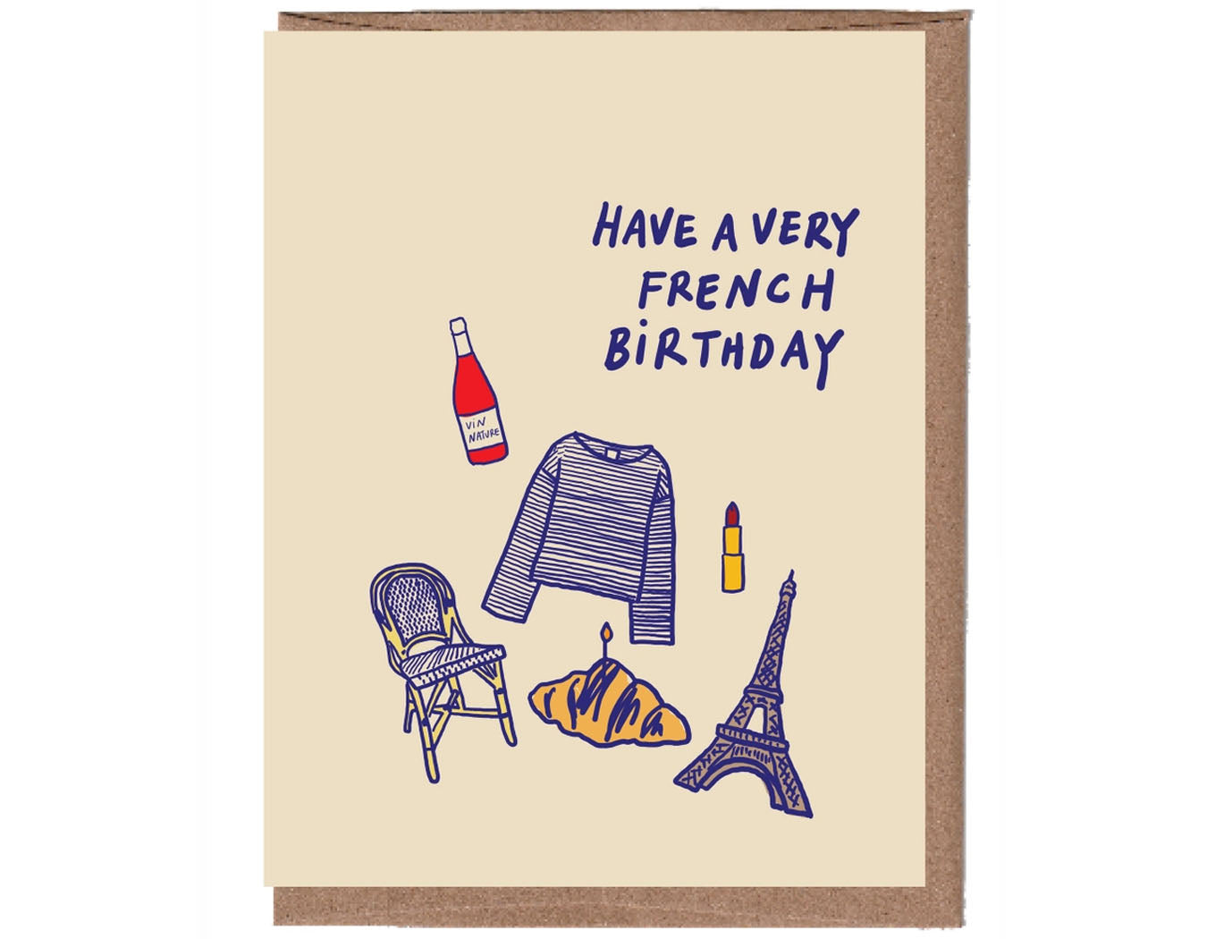 French Birthday Greeting Card