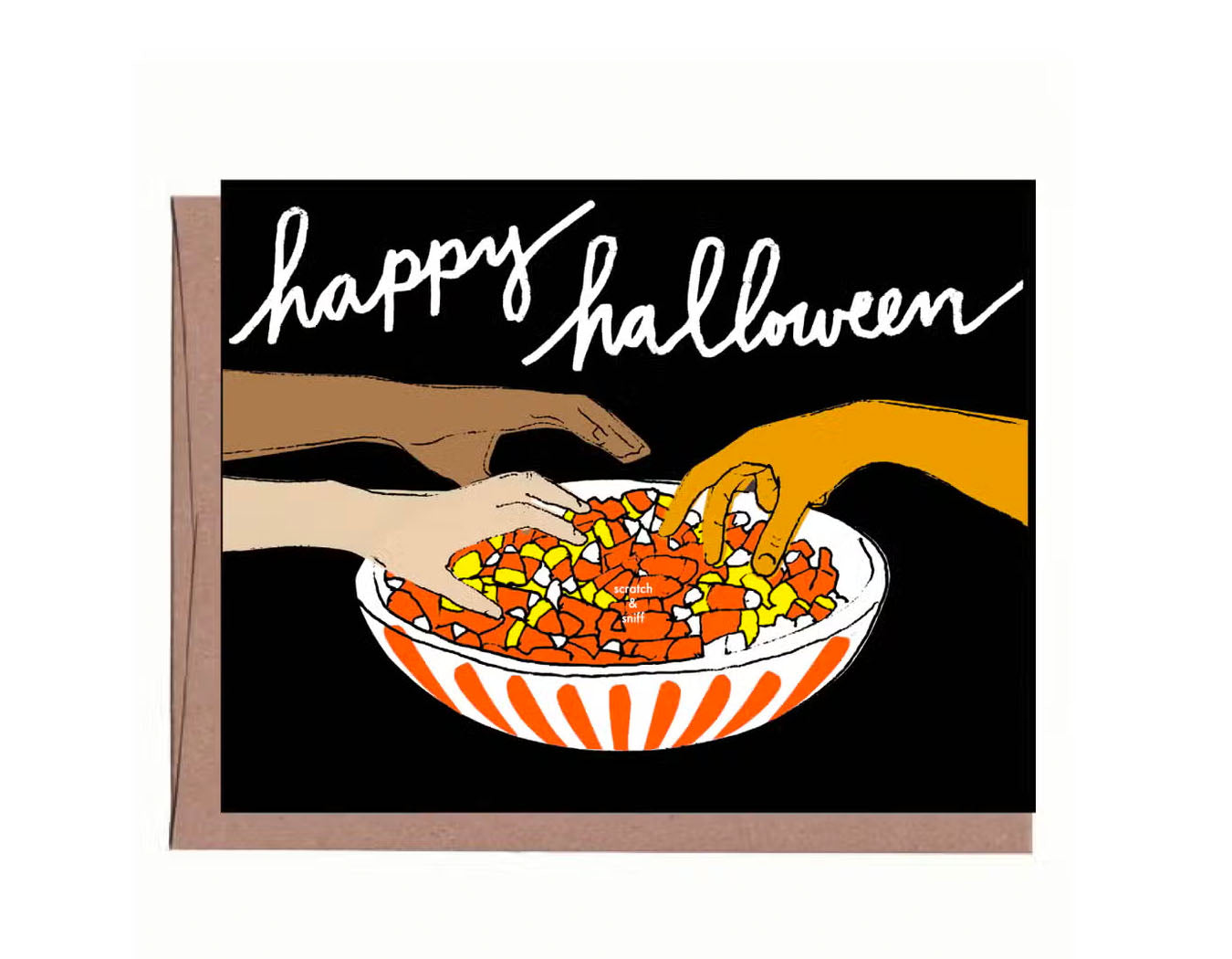 Scratch & Sniff Candy Corn Halloween Greeting Card