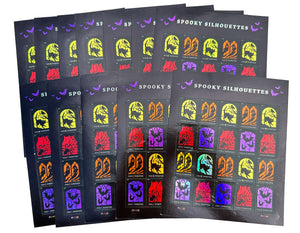 SPOOKY SILHOUETTES USPS FOREVER POSTAGE STAMPS