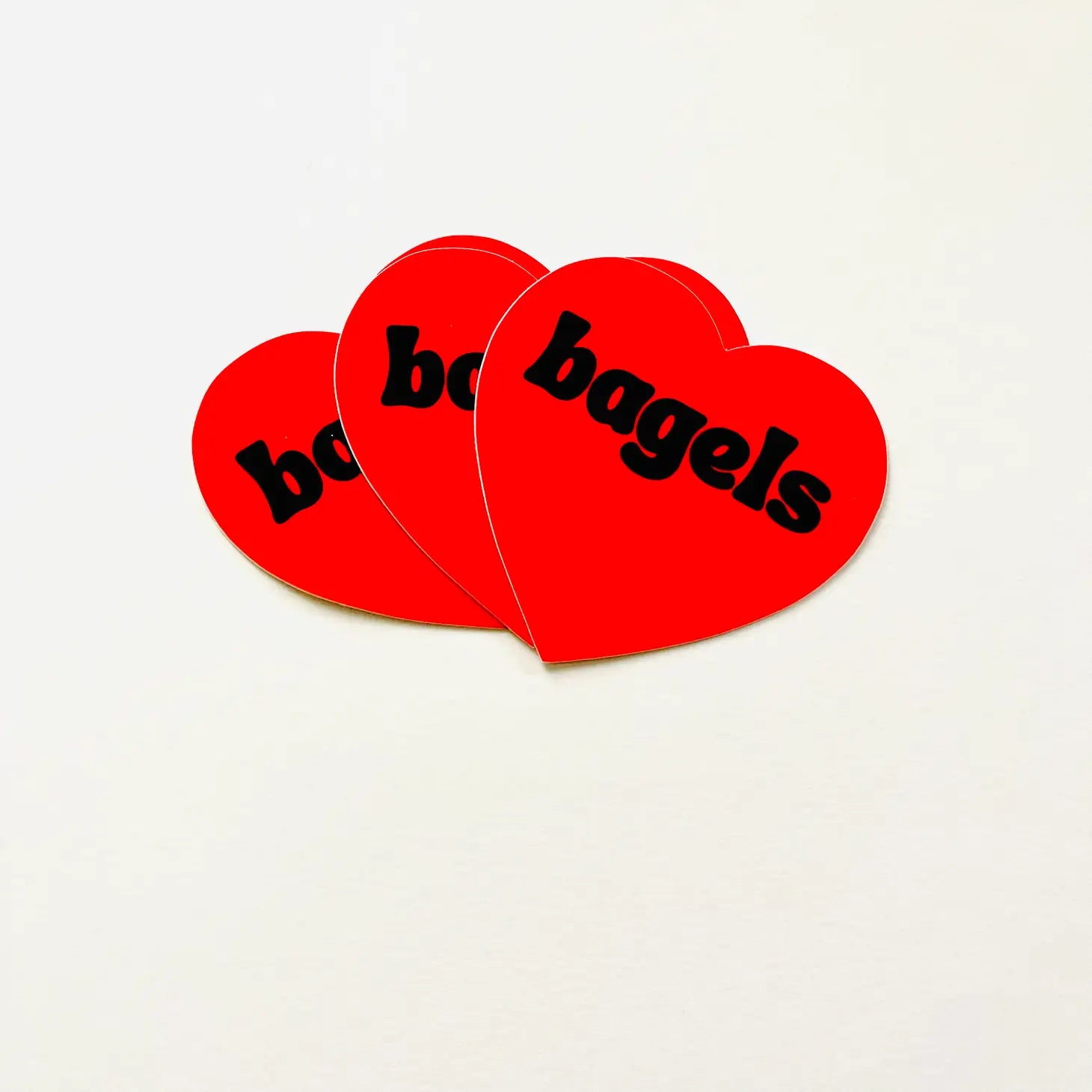 Bagels Red Heart Sticker Jewish restaurant bakery gifts