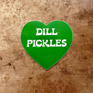 Dill Pickles Heart Sticker green restaurant deli gifts