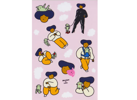 BFF Sticker Sheet / Girl and Dog Sticker Sheet / Vinyl Laptop & Cellphone Stickers