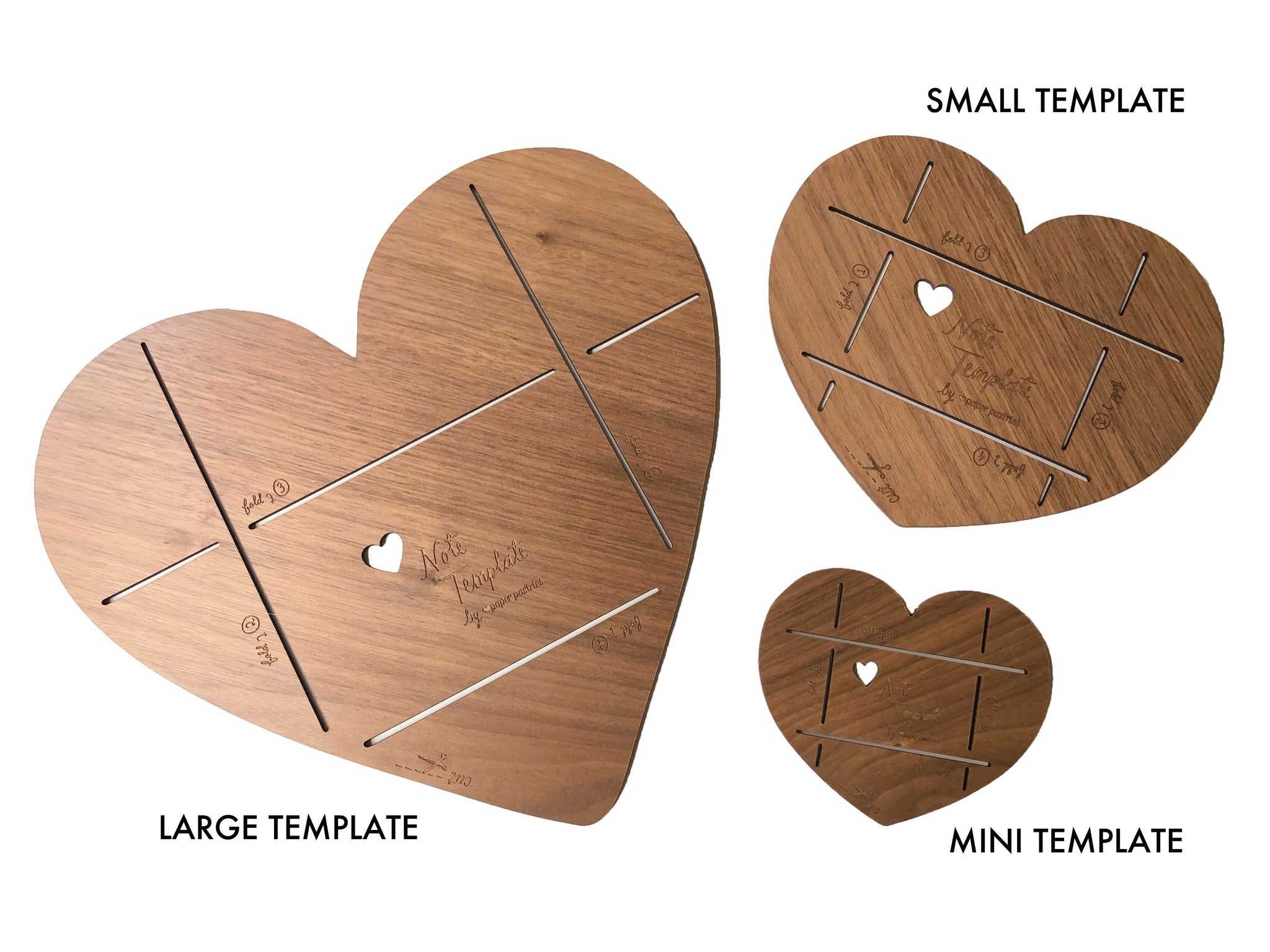Wooden Heart Note + Envelope Template – Paper Pastries