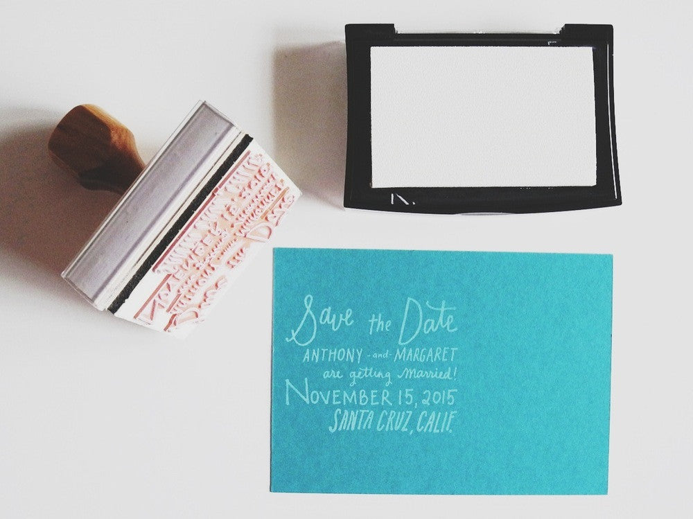Custom Hand lettered Save The Date Stamp