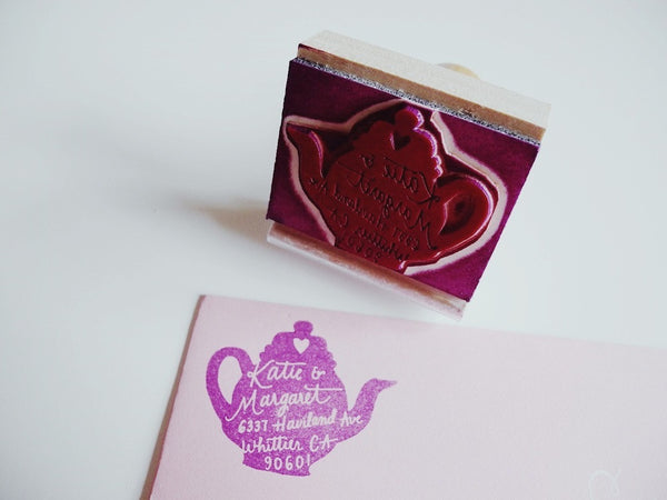 Custom Tea Pot Return Address Stamp