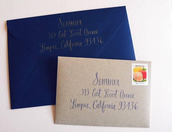 Extra Large Custom calligraphy return address stamp