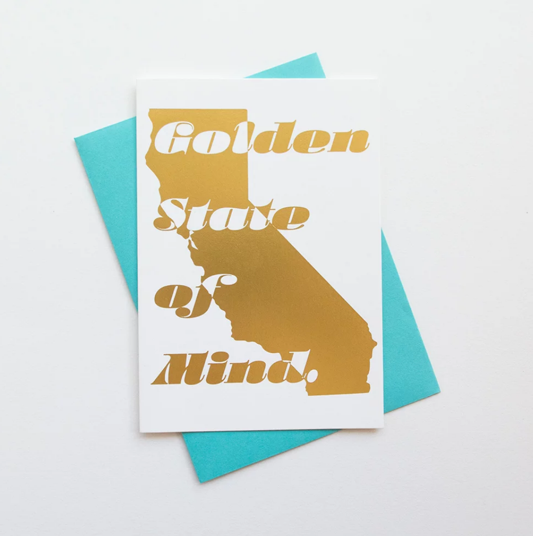 Golden state California love gold foil card