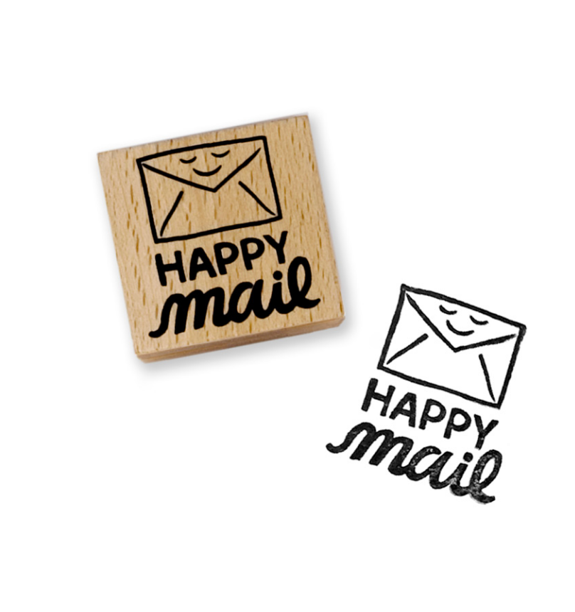 Happy Mail Rubber Stamp – Peppercorn Paper