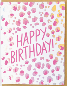 Leopard Happy Birthday LETTERPRESS CARD