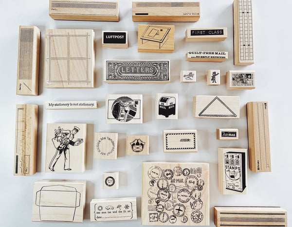 Snail Mail and Art Themed Rubber Stamps