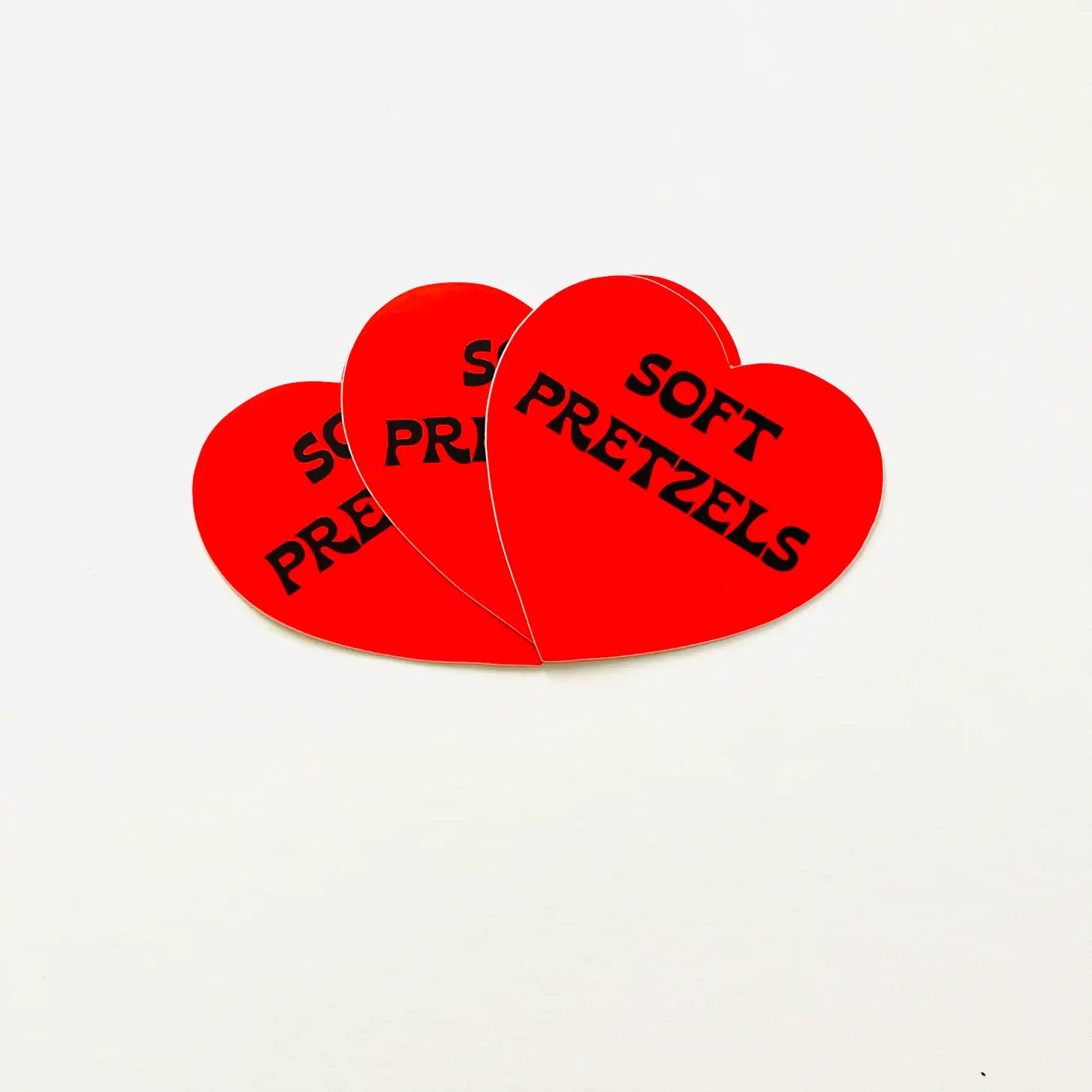 Soft Pretzels Red Heart Sticker
