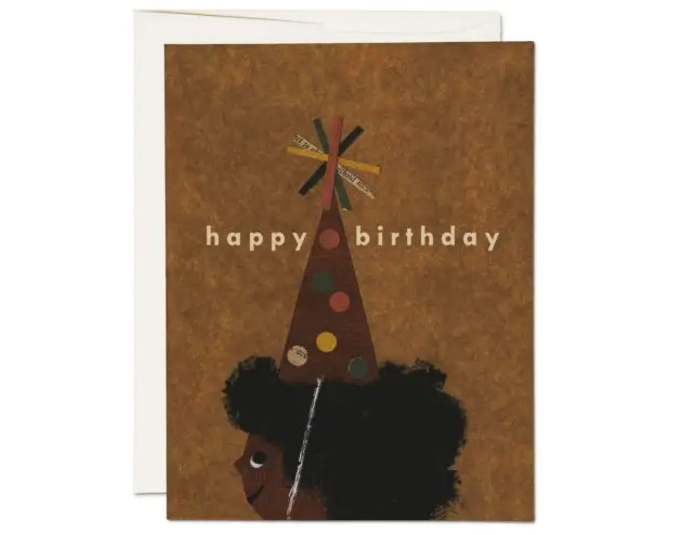 birthday girl with party hat on her afro 