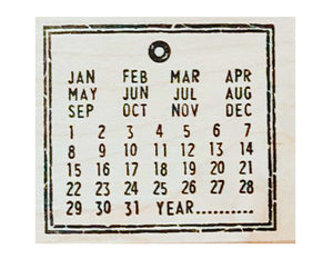 Tag Calendar Rubber Stamp