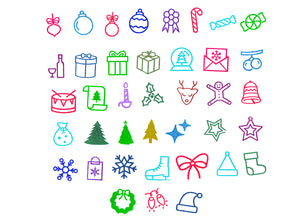 mini christmas and holiday icons