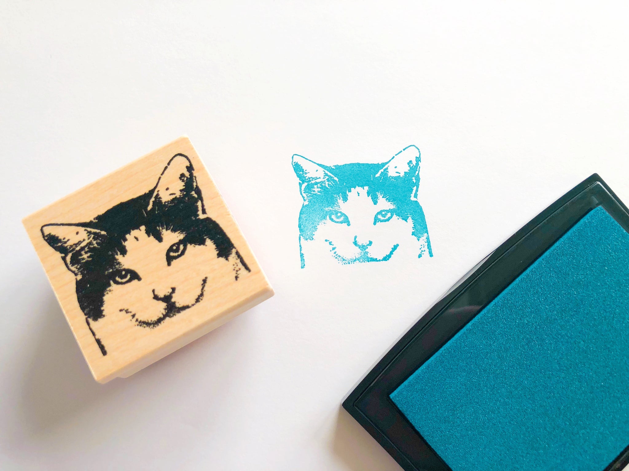 Content Cat Rubber Stamp