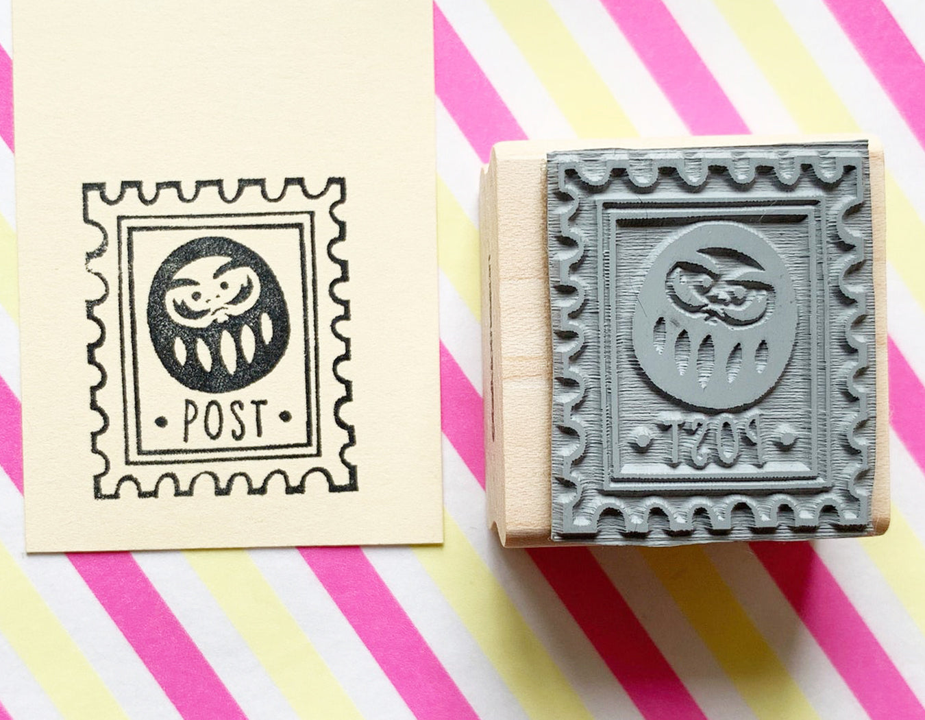 daruma doll stamp | postage stamp | daruma post stamp | japanese rubber stamp for snail mail, card making, gift wrapping | LIMITED EDITION- TALK TO THE SUN