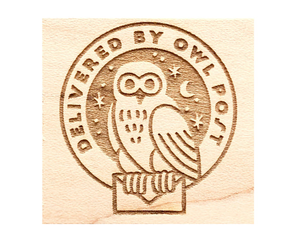 Delivered by Owl Post Rubber Stamp