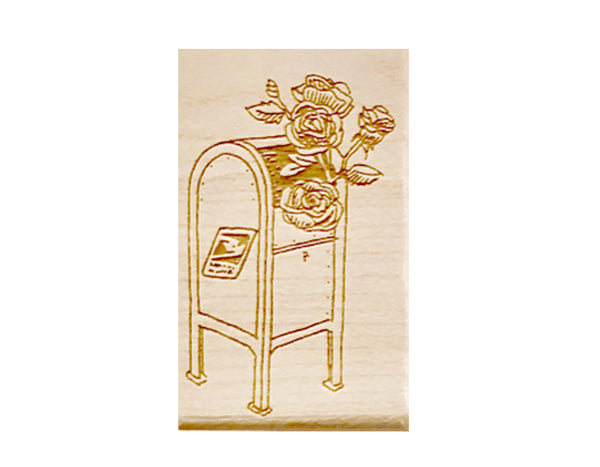 FLORAL MAIL BOX RUBBER STAMP