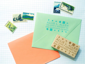 Geometric Custom Return Address Stamp
