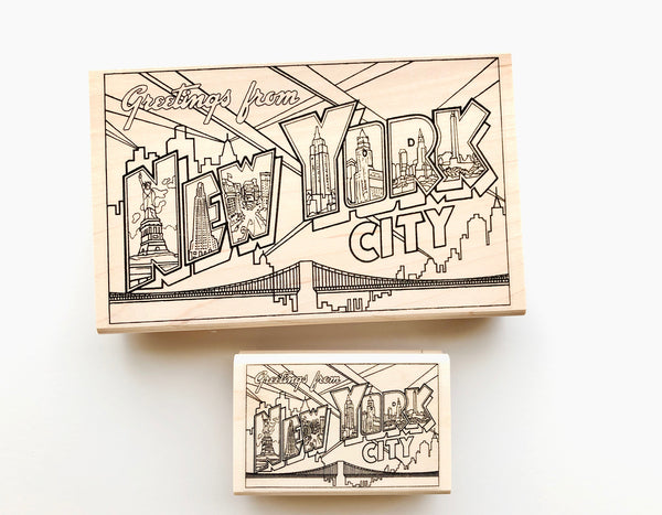 Greetings From New York City Postcard Rubber Stamp