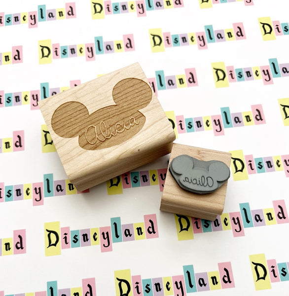 Mouse ears hat rubber stamp