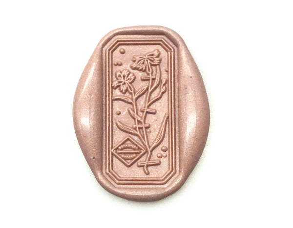 delicate fringed pink wax seal