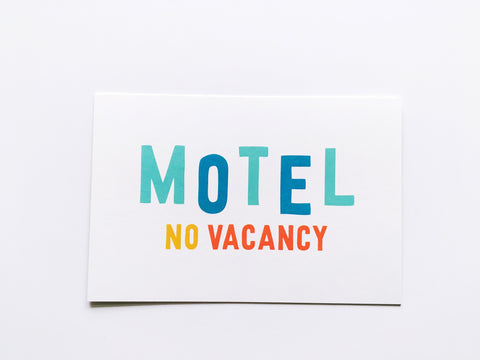 Motel No Vacancy Vacation Card