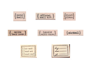 Snail Mail Tag Rubber Stamps