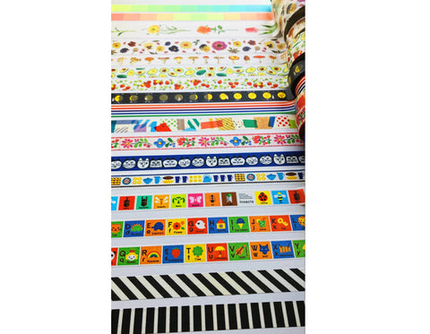 lots of different and vibrantly colored washi tape